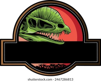 skull of dilophosaurus dinosaur vector illustration design