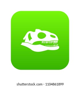 Skull of dinosaur icon digital green for any design isolated on white vector illustration