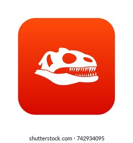 Skull of dinosaur icon digital red for any design isolated on white vector illustration