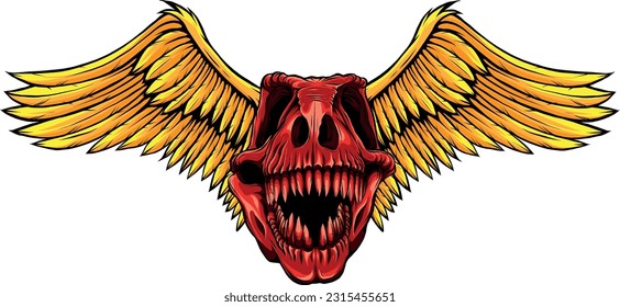 skull of dinosaur tyrannosaurus rex. vector illustration design
