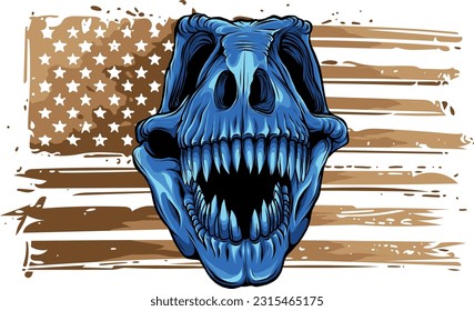 skull of dinosaur tyrannosaurus rex. vector illustration design