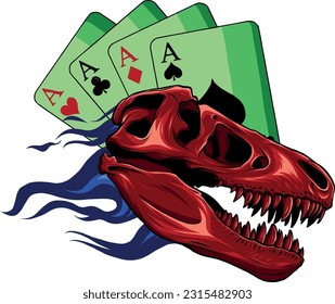 skull of dinosaur tyrannosaurus rex. vector illustration design