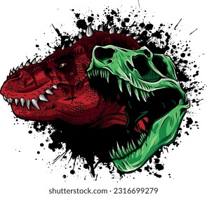 skull of dinosaur tyrannosaurus rex. vector illustration design
