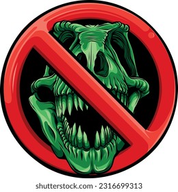 skull of dinosaur tyrannosaurus rex. vector illustration design