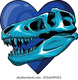 skull of dinosaur tyrannosaurus rex. vector illustration design