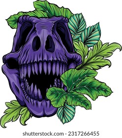 skull of dinosaur tyrannosaurus rex. vector illustration design
