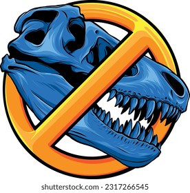 skull of dinosaur tyrannosaurus rex. vector illustration design