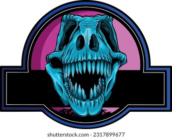 skull of dinosaur tyrannosaurus rex. vector illustration design