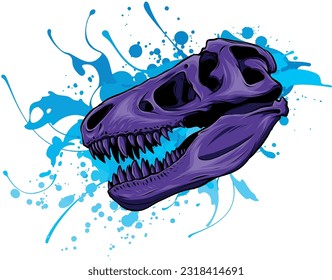 skull of dinosaur tyrannosaurus rex. vector illustration design