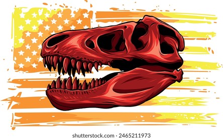 skull of dinosaur tyrannosaurus rex. vector illustration design