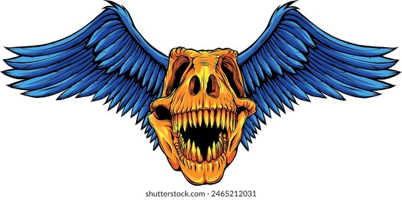 skull of dinosaur tyrannosaurus rex. vector illustration design