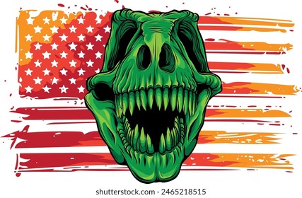 skull of dinosaur tyrannosaurus rex. vector illustration design