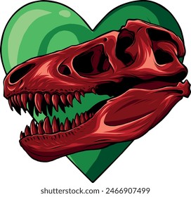 skull of dinosaur tyrannosaurus rex. vector illustration design