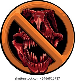 skull of dinosaur tyrannosaurus rex. vector illustration design