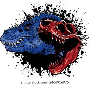 skull of dinosaur tyrannosaurus rex. vector illustration design