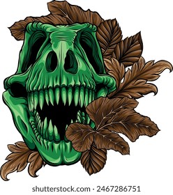 skull of dinosaur tyrannosaurus rex. vector illustration design