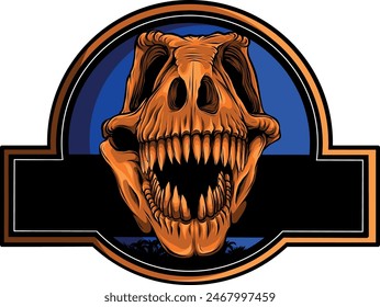 skull of dinosaur tyrannosaurus rex. vector illustration design