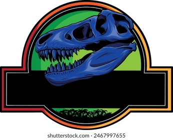 skull of dinosaur tyrannosaurus rex. vector illustration design