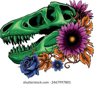 skull of dinosaur tyrannosaurus rex. vector illustration design