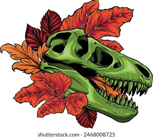 skull of dinosaur tyrannosaurus rex. vector illustration design