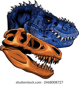 skull of dinosaur tyrannosaurus rex. vector illustration design