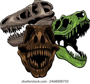 skull of dinosaur tyrannosaurus rex. vector illustration design