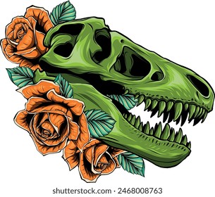 skull of dinosaur tyrannosaurus rex. vector illustration design