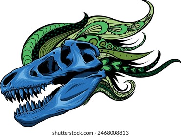 skull of dinosaur tyrannosaurus rex. vector illustration design