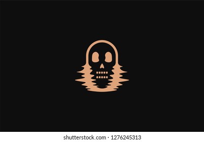Skull in distorted glitch on black background. Hipster Skull
