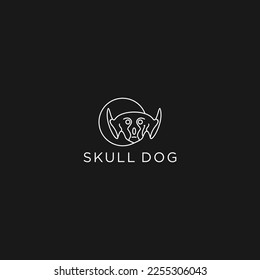 Skull dog  logo icon design template