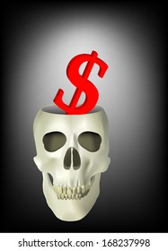 skull and dollar