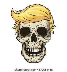 The skull of Donald Trump. Vector illustration.