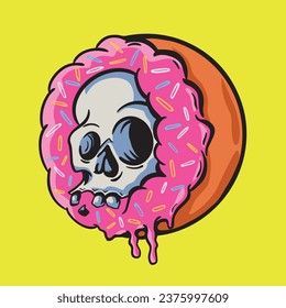 skull donut Vector Illustration. Vector Graphic Design