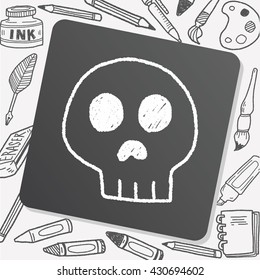 skull doodle drawing