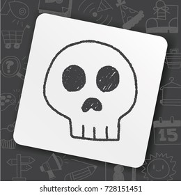 skull doodle drawing