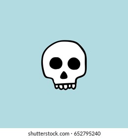 skull doodle icon