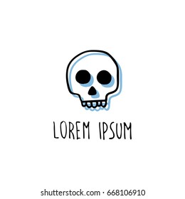 skull doodle icon