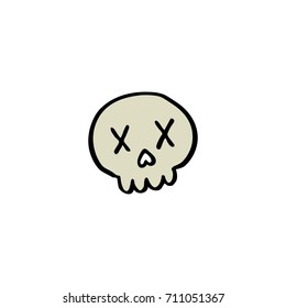 skull doodle icon