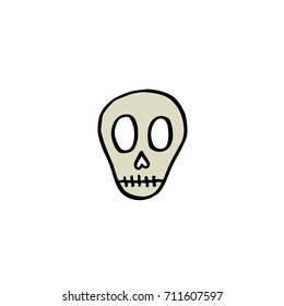 skull doodle icon