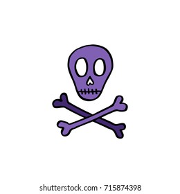 skull doodle icon
