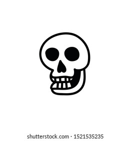 skull doodle icon, vector illustration