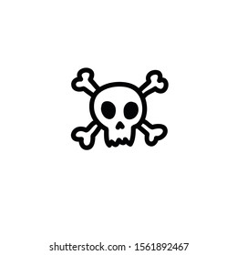 Skull Doodle Icon, Vector Illustration