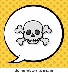skull doodle, speech bubble