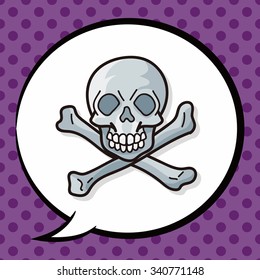 skull doodle, speech bubble