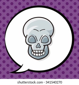 skull doodle, speech bubble