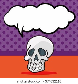 skull doodle, speech bubble