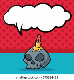 skull doodle, speech bubble