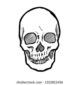 Skull Doodle vector.