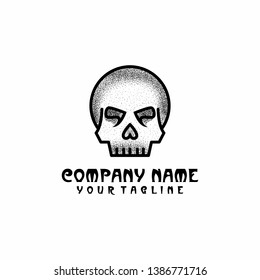Skull dot logo template vector