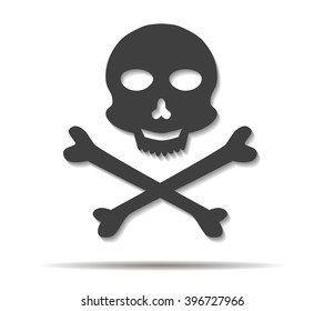 skull double shadow icon vector